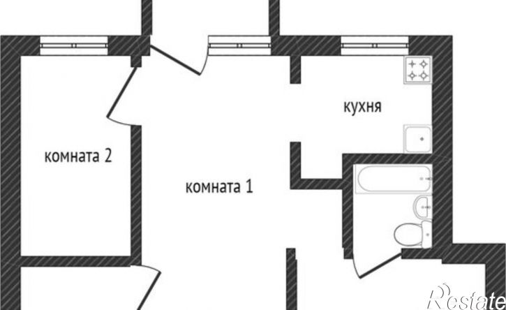 2-комн квартира улица Грибоедова, 9,  д. 9