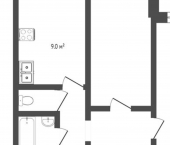 2-комн, 44кв м, этаж 1/9 улица Ковшова, 35