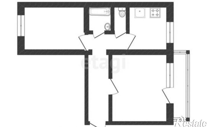 2-комн квартира ул им А.М.Матросова, 1,  д. 1
