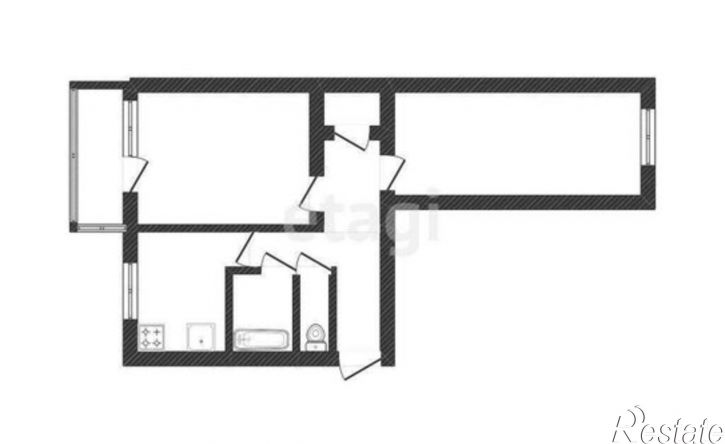 2-комн квартира пр-кт им Ю.А.Гагарина 3-й мкр, 35,  д. 35