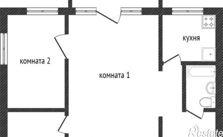 2-комн квартира пр-кт им. Ю.А.Гагарина 1-я линия, 2,  д. 2