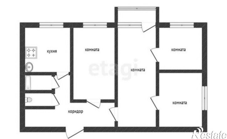 4-комн квартира улица Космонавтов, 10,  д. 10