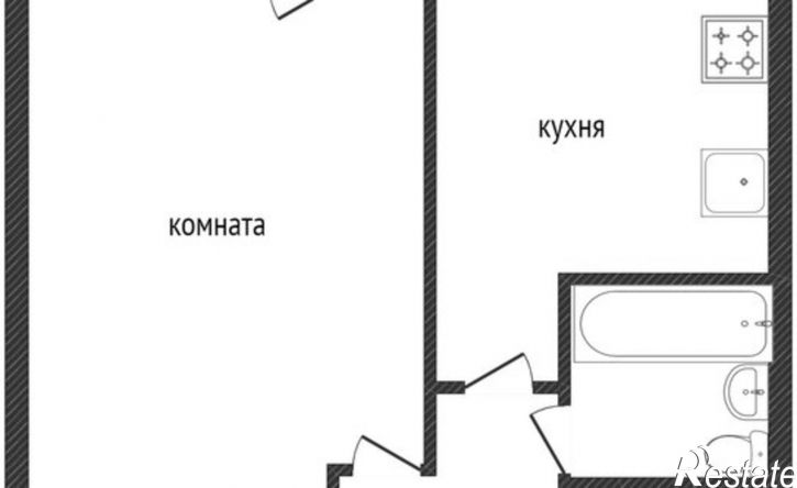 1-комн квартира проспект имени Ю. А. Гагарина 1-я линия, 24А,  д. 24А