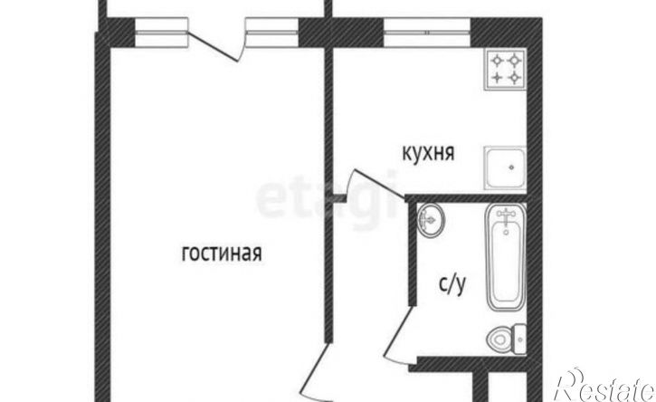 1-комн квартира пр-кт им. Ю.А.Гагарина 1-я линия, 10,  д. 10