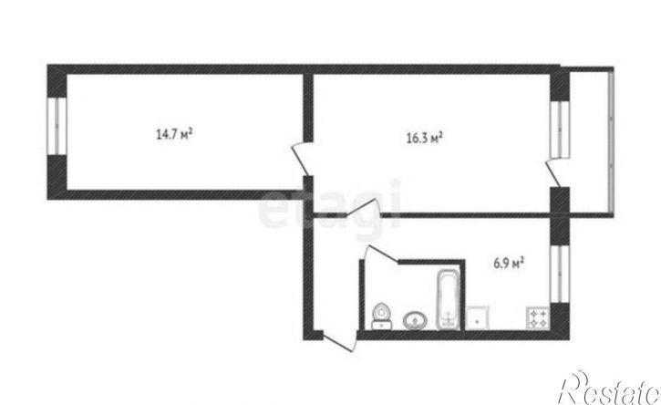 2-комн квартира улица Космонавтов, 7,  д. 7
