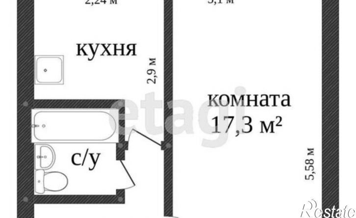 1-комн квартира ул Строителей, 13,  д. 13