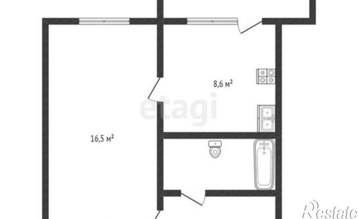 1-комн квартира кв-л Молодежный, 1,  д. 1