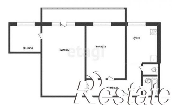 3-комн квартира улица Космонавтов, 26,  д. 26