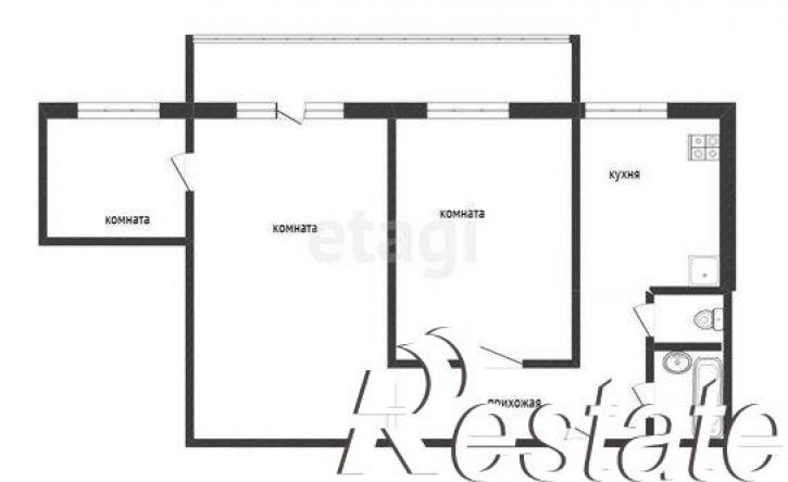 3-комн квартира улица Космонавтов, 26,  д. 26